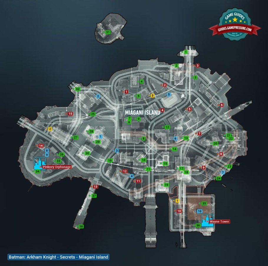 Остров Миагани блокпосты Batman Arkham Knight