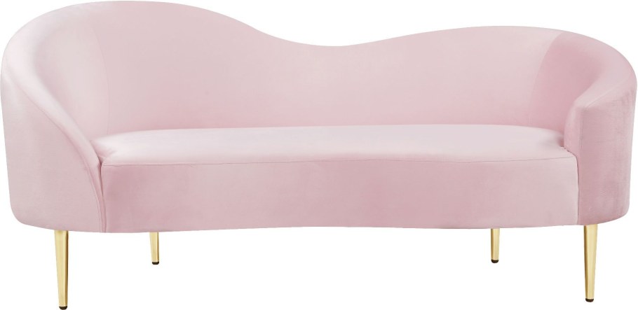 Velvet Curved Loveseat