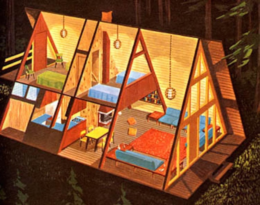 Дом шалаш a-frame планировка