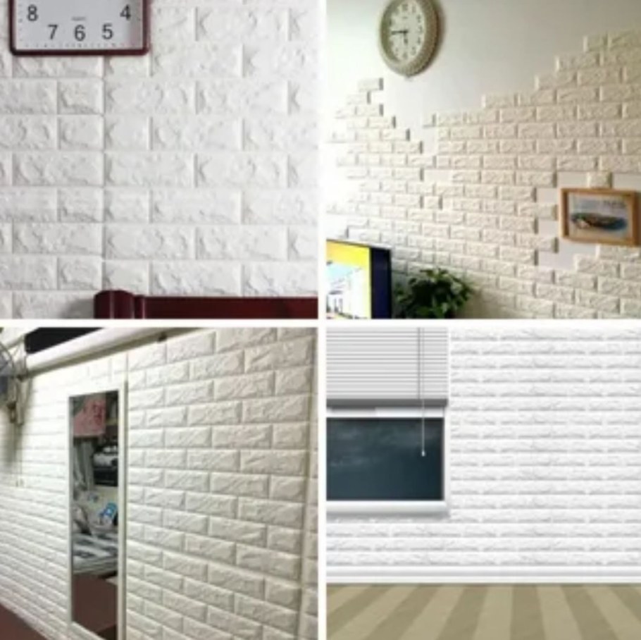 3д панели белый кирпич на кухню