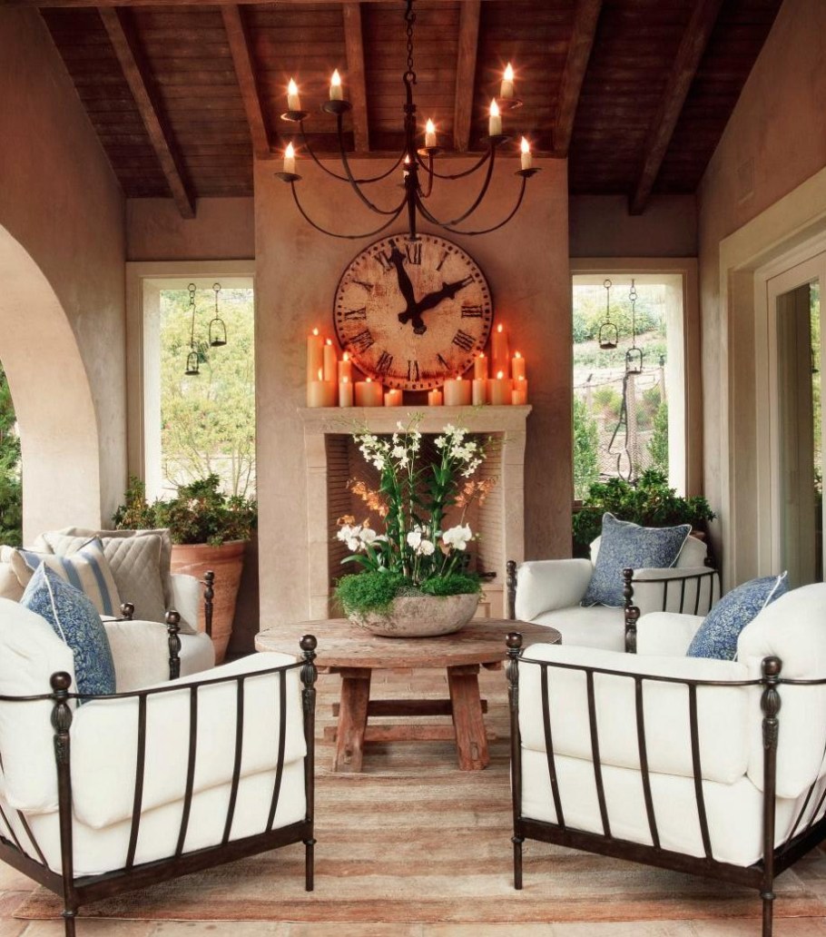 Люстры в интерьере веранды