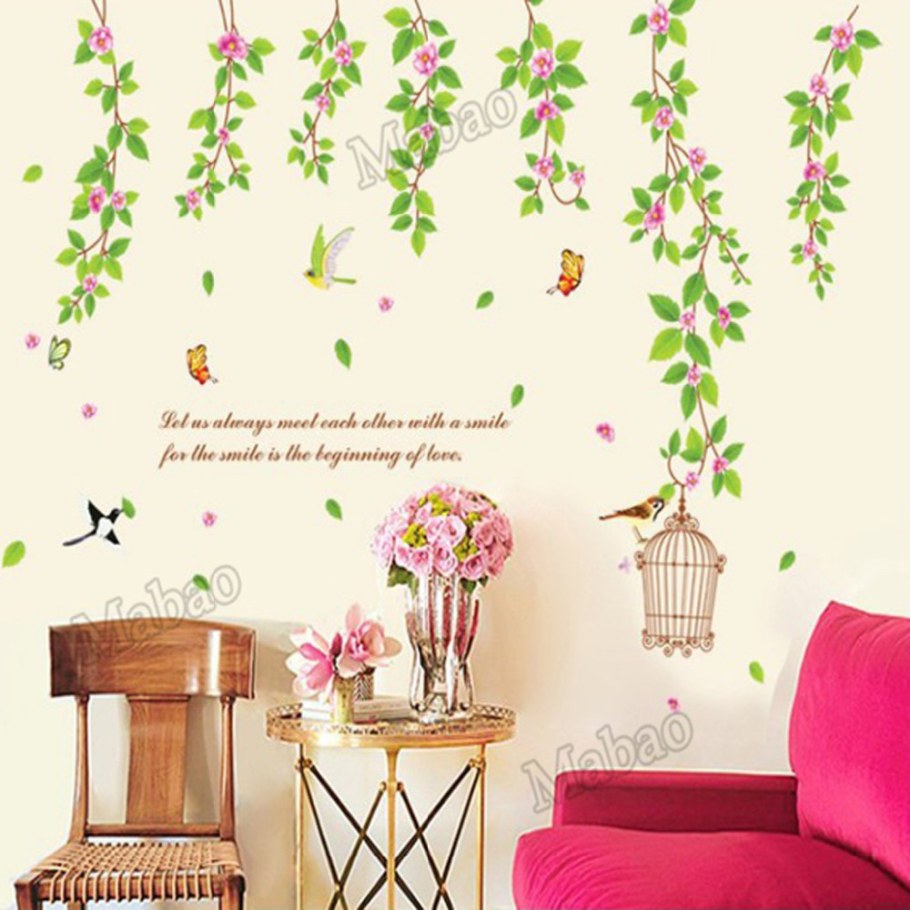 Наклейки цветы на стену больших размеров
