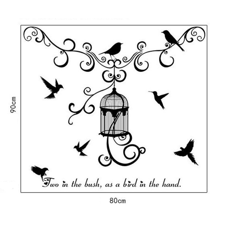 Наклейки на обои птицы в клетки