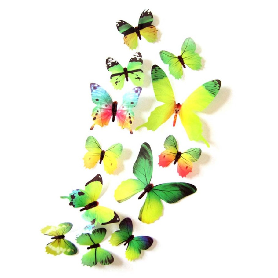 Зеленая бабочка стикер