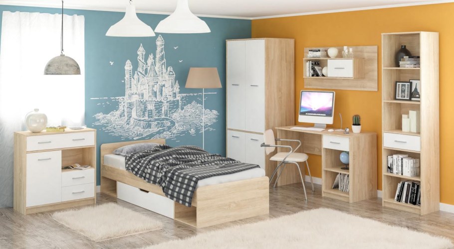 Детская мебель дуб сонома и белый