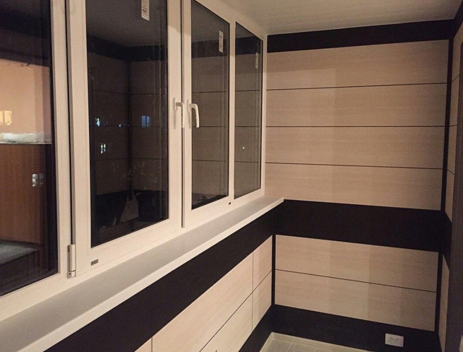 Отделка лоджии панелями МДФ