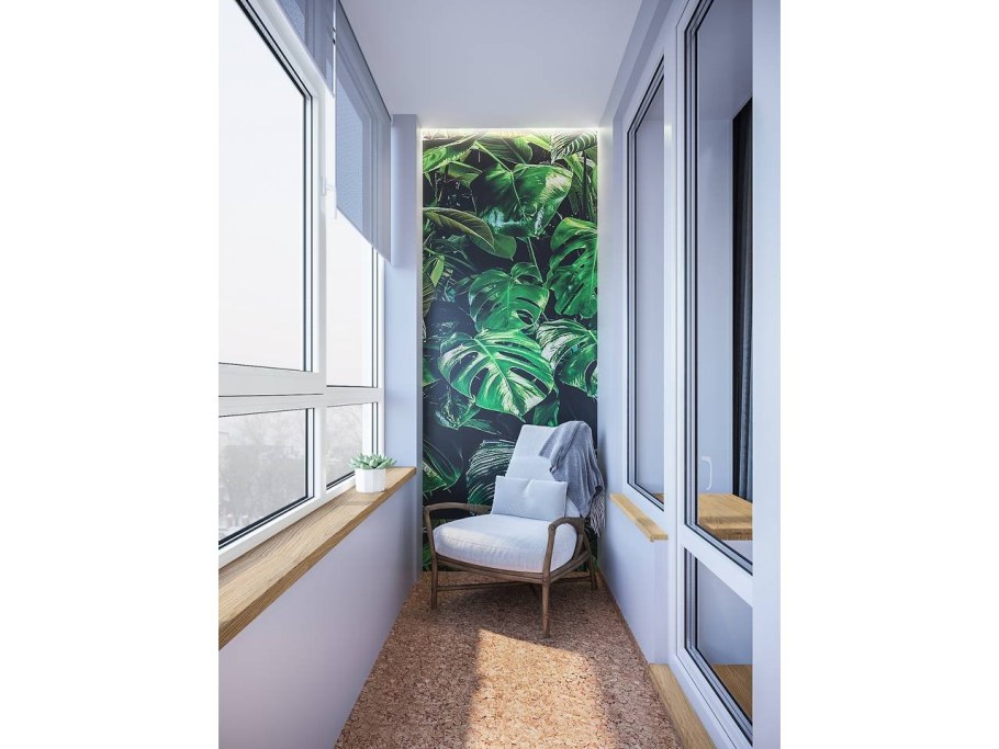 Отделка лоджии под дерево в современном стиле 2021