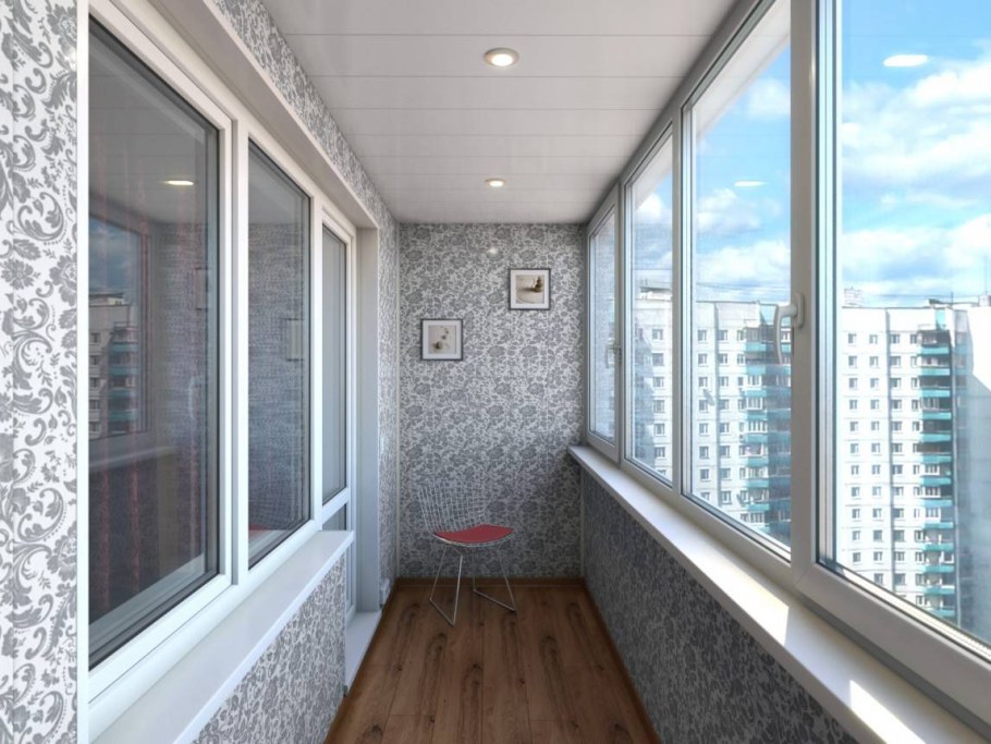 Отделка балкона панелями