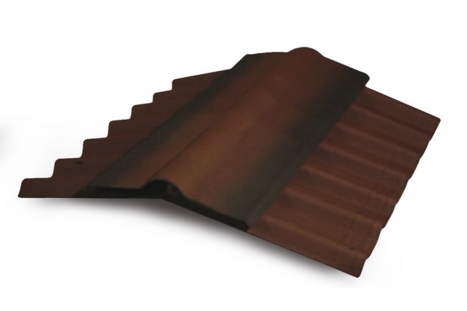 Конек черепица ондулин красный 1м (уп. 15 Шт),