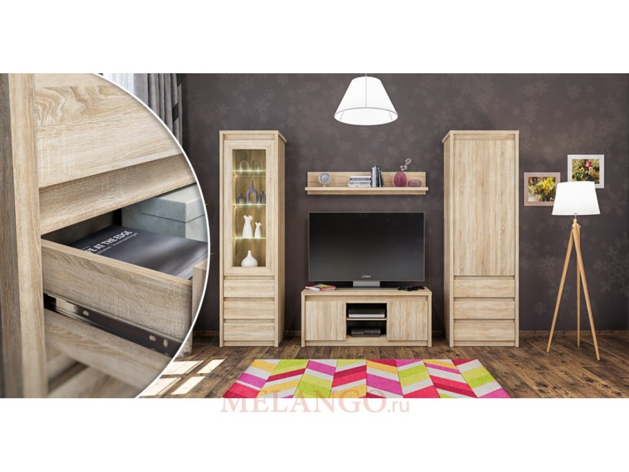 Гостиная Палермо 2 дуб светлый Санта сонома