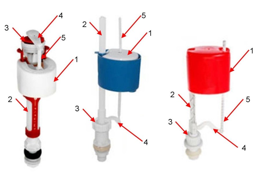 Схема сборки поплавка в унитазе