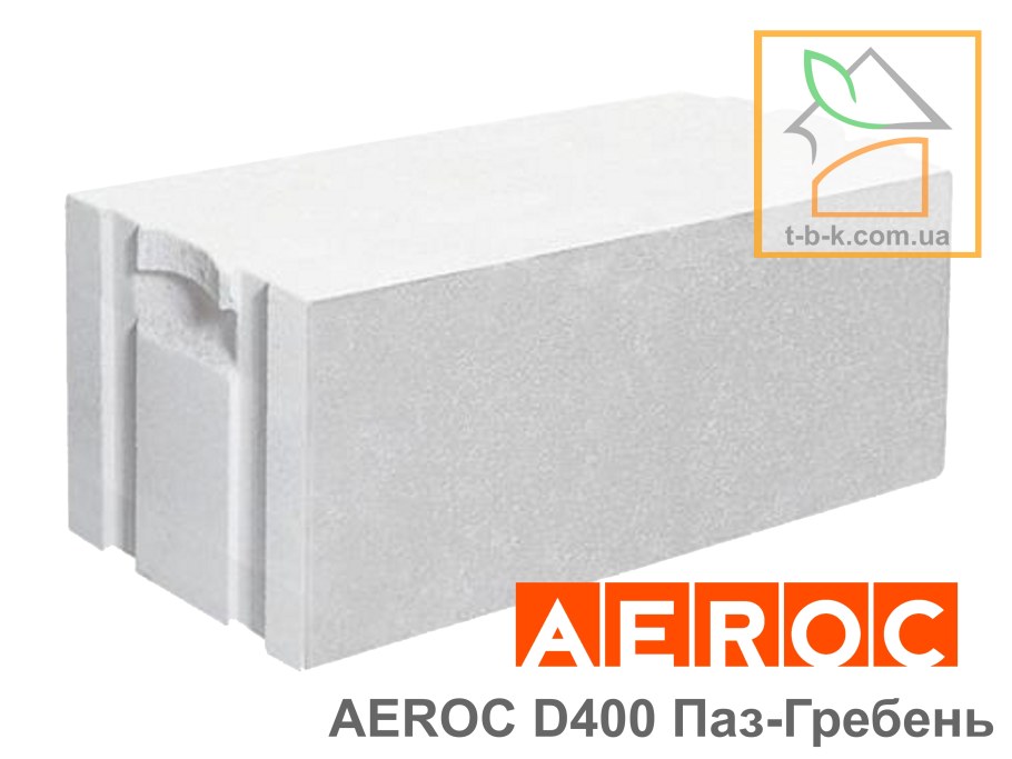 Газобетон Аэрок d400, 625*250*300 мм, ПАЗ-гребень