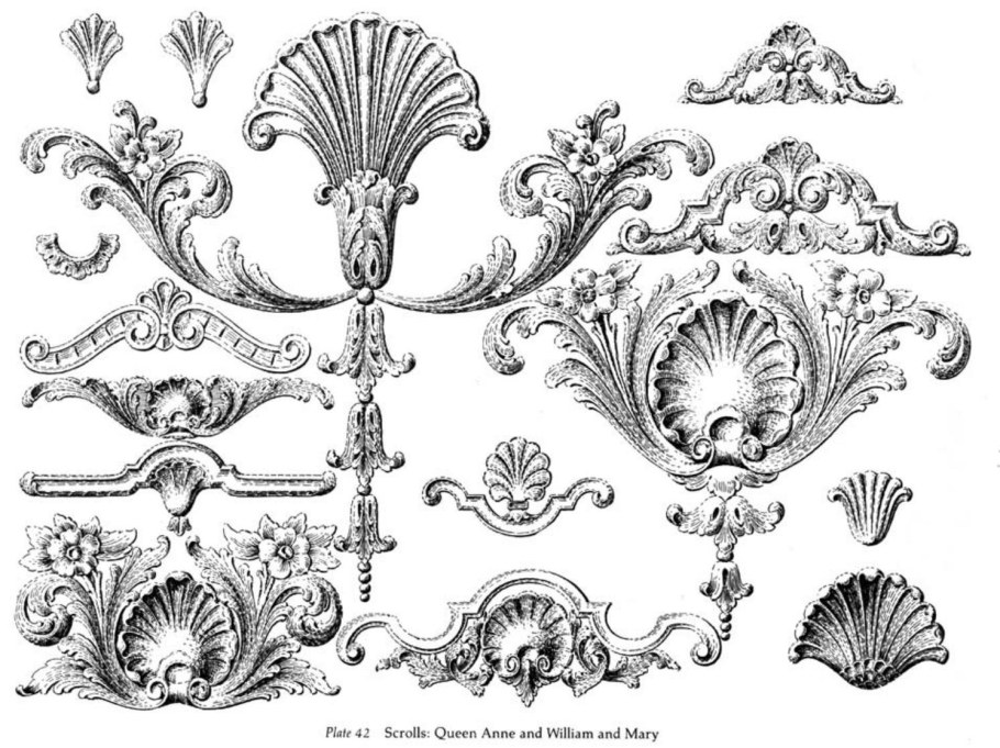 Орнамент в стиле рококо Рокайль
