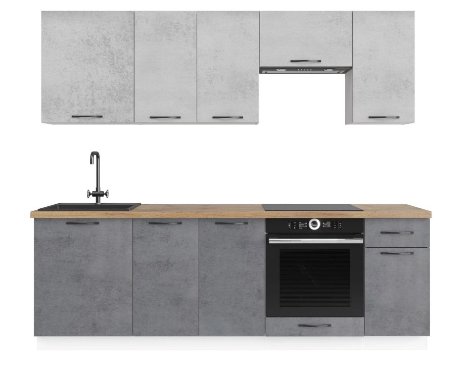 Кухня Одри-2 2,4 бетон тёмный/бетон светлый