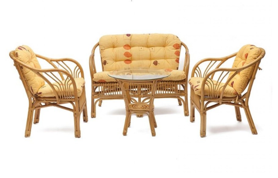 TETCHAIR New Bogota (диван + 2 кресла + стол со стеклом)