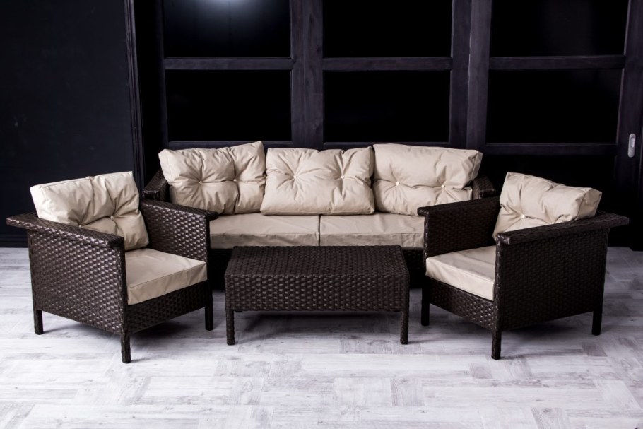 Комплект Arizona трехместный диван, 2 кресла и столик