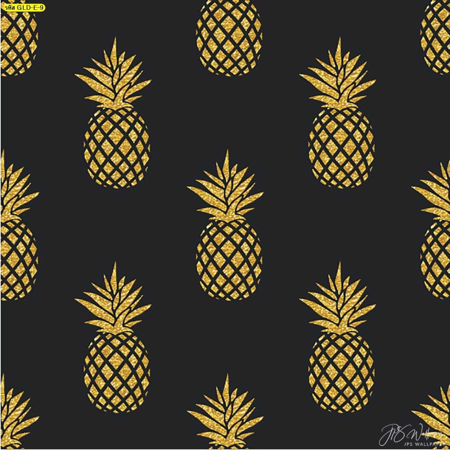 Обои с золотыми ананасами