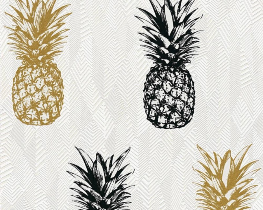 Обои с ананасами на стену