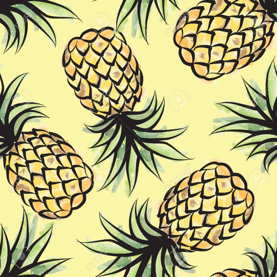 Нарисовать много ананасов