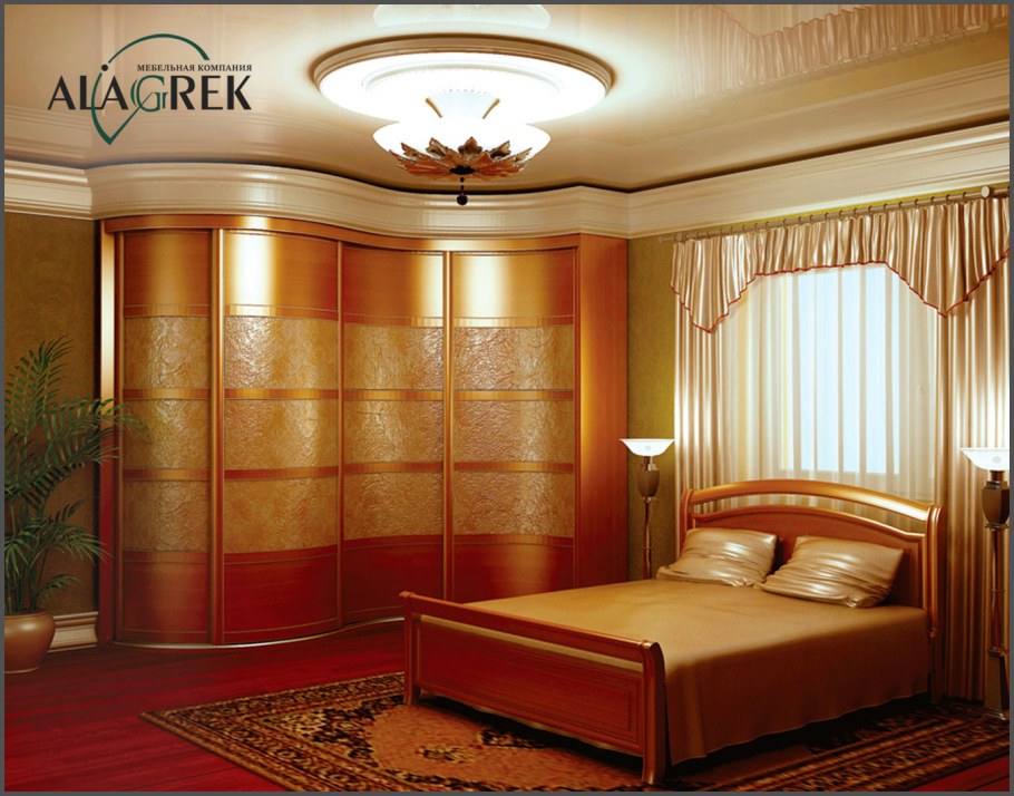 Радиусные шкафы купе угловые в спальню