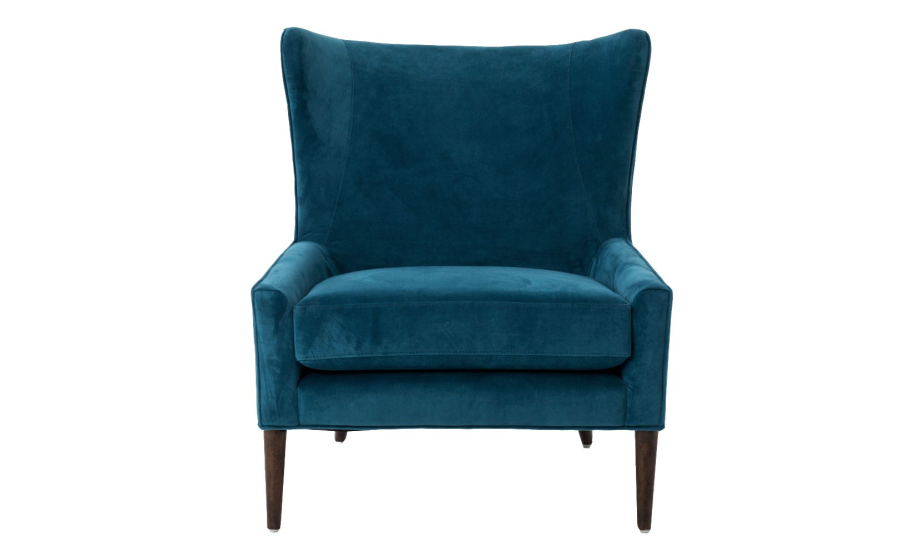 Кресло классика синий плюш