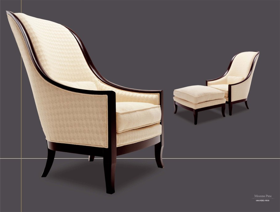 Кресло с пуфиком современный стиль-