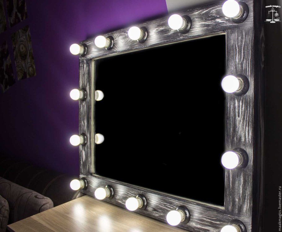 Гримерное зеркало черное