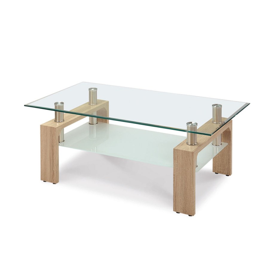 Стеклянный журнальный с МДФ