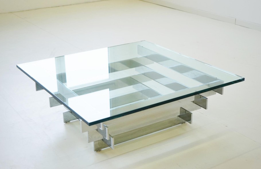 Журнальный столик со стеклом 9504 er хром