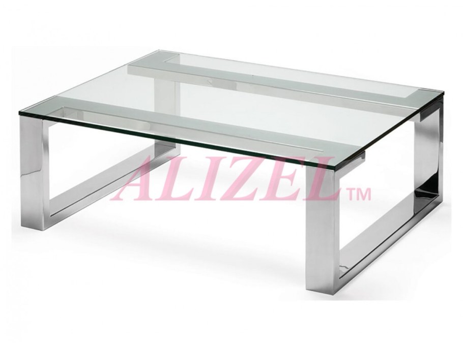 Журнальный стол танго алюминий / прозрачное 600x600x510