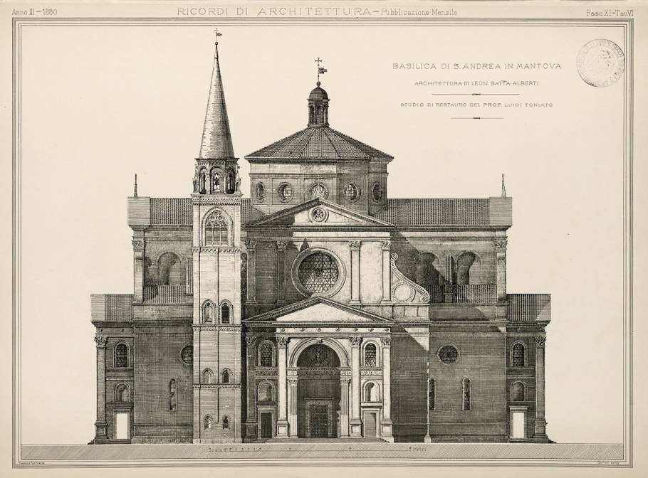 Чертеж Леона Баттисты Альберти церкви Сан Андреа в Мантуе