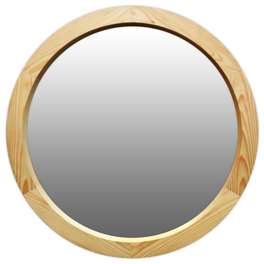 Круглое зеркало икеа в деревянной раме