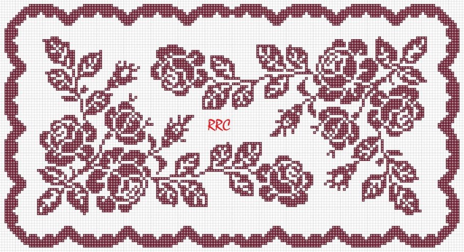 Филейное вязание розы