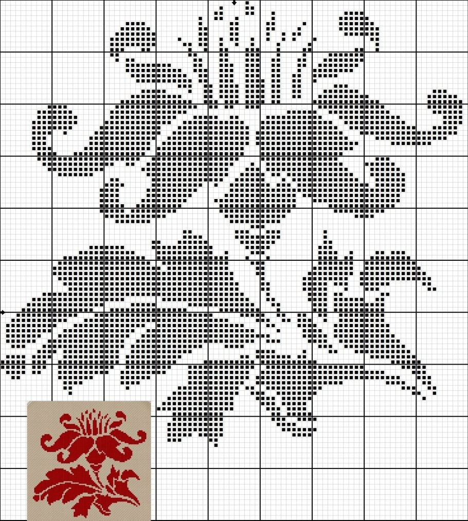 Жаккардовые узоры цветы