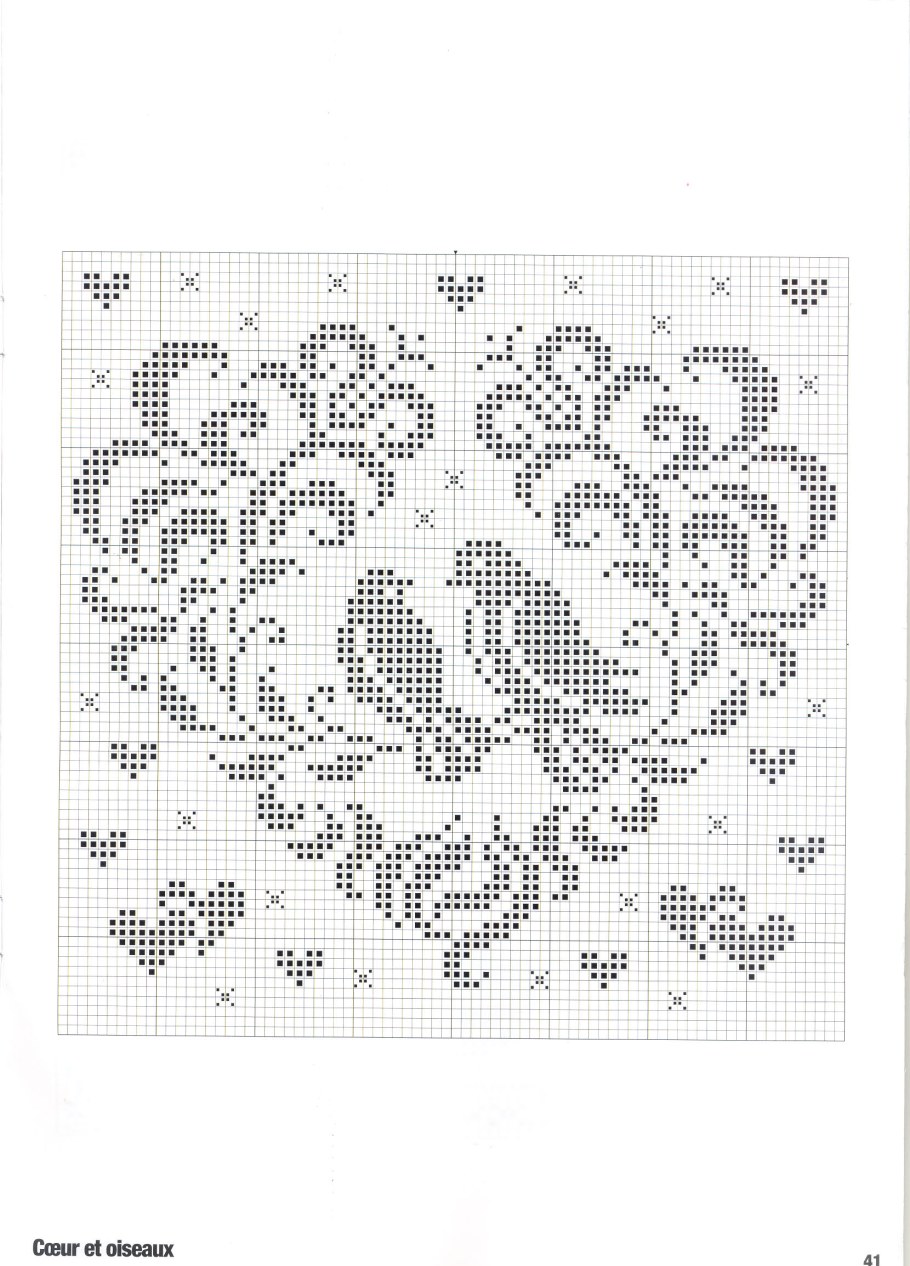 Схема птицы вязать голубь в сердце