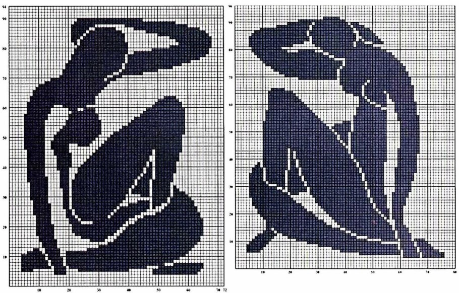 Вышивка силуэты людей