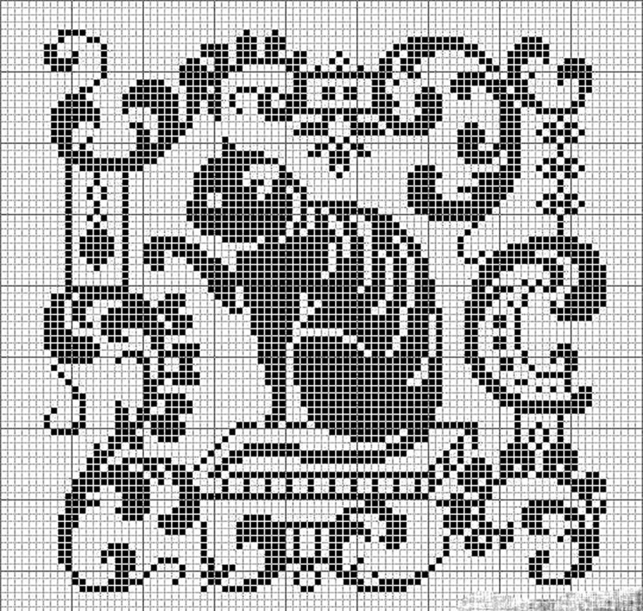 Монохромная вышивка крестом