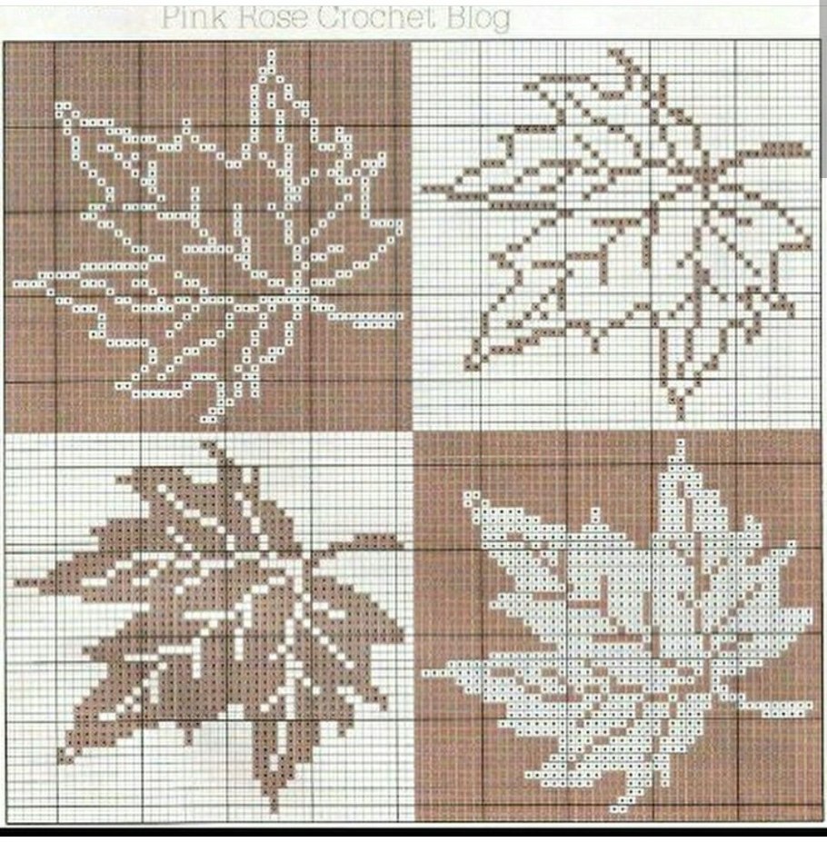 Жаккард кленовые листья схема