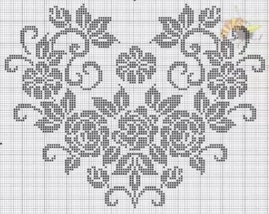 Схема вышивка крестом подушечка для колец монохром