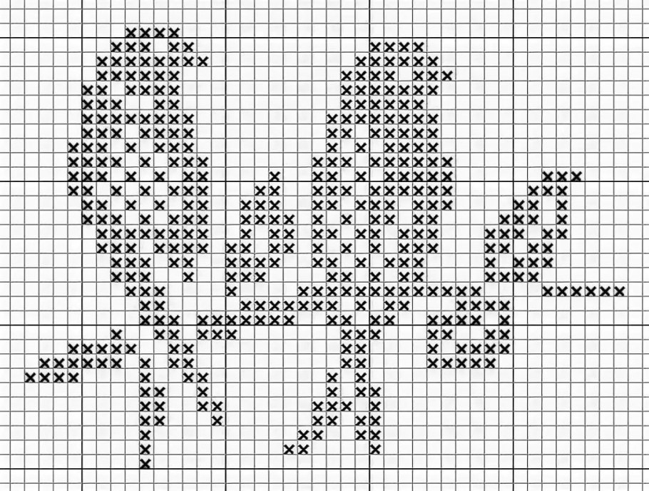 Филейное вязание крючком схемы птицы