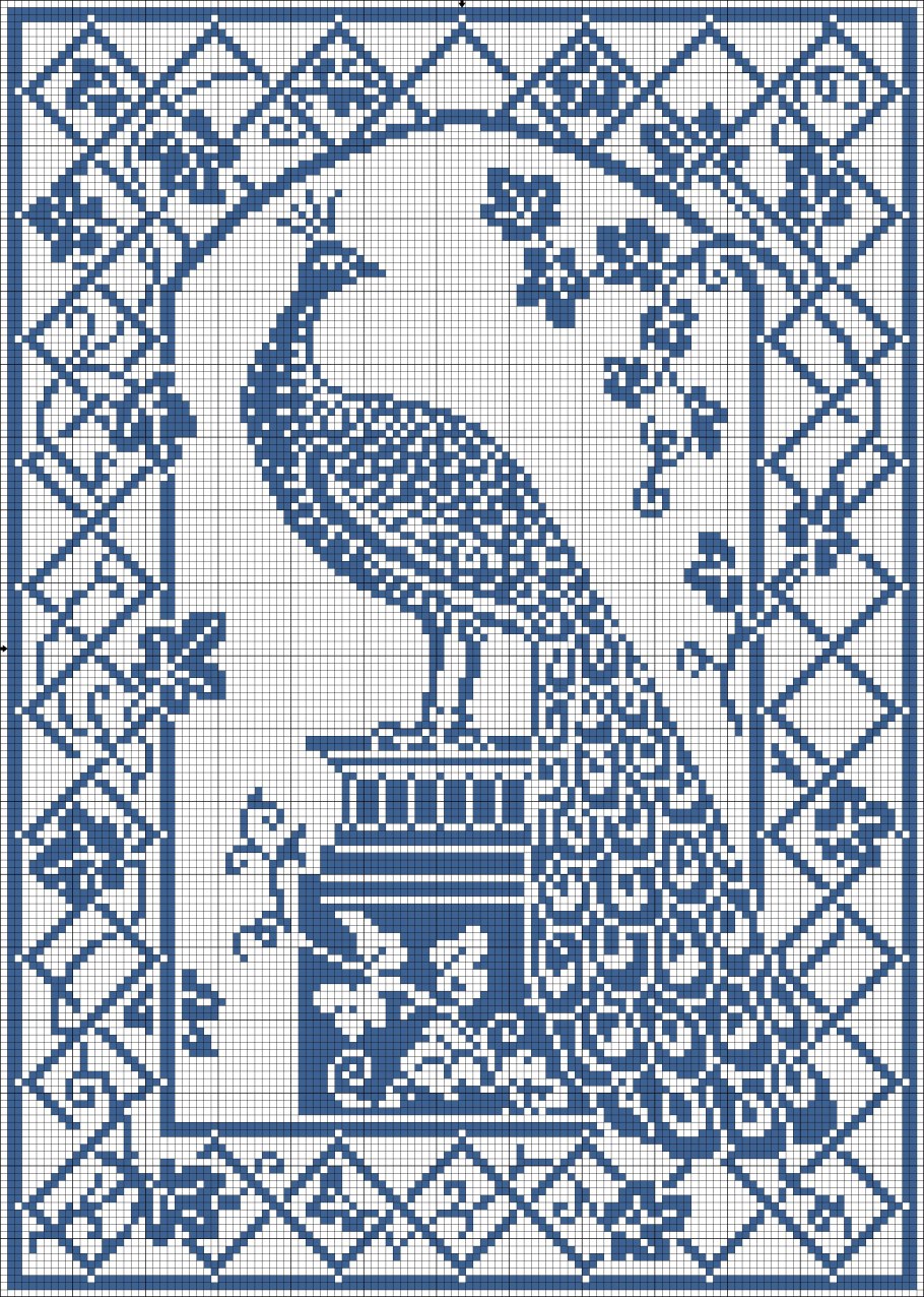 Узор Филейка Павлин