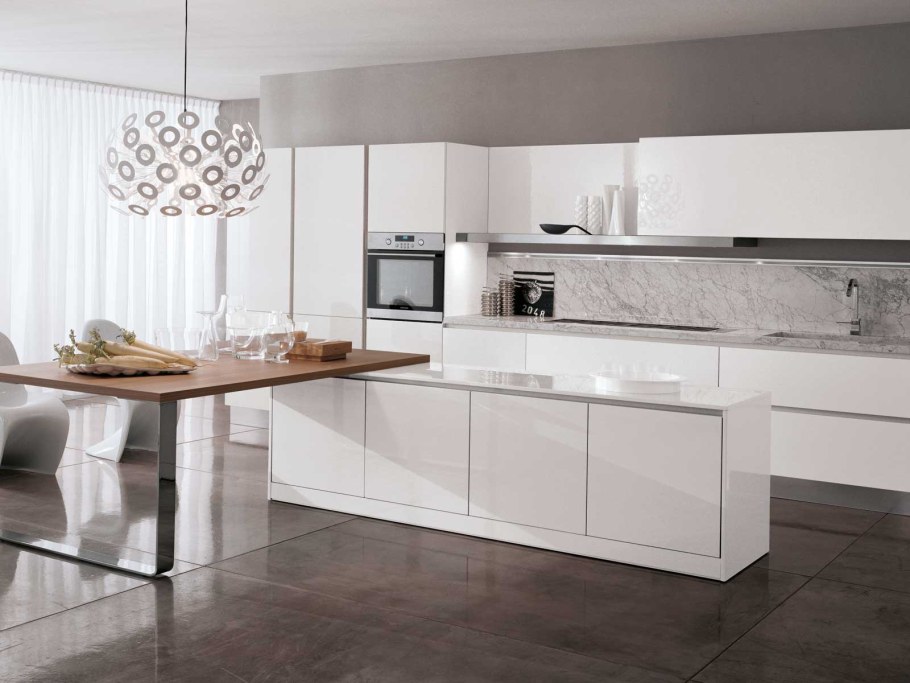 Итальянская кухня белый глянец