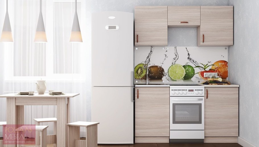 Кухня 2,0м эко (ясень светлый)