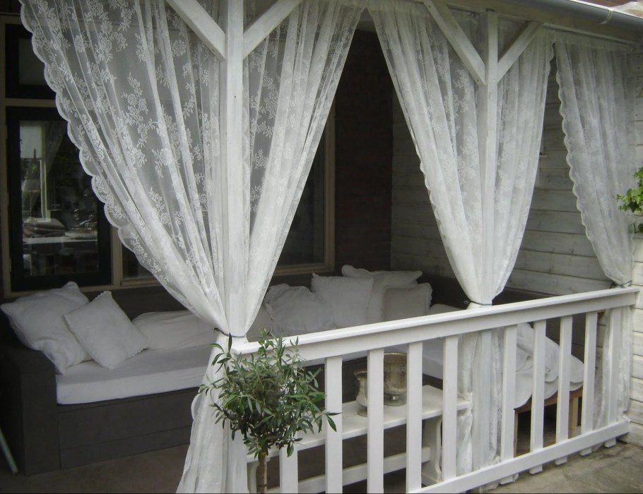 Шторы Лилль икеа на веранде