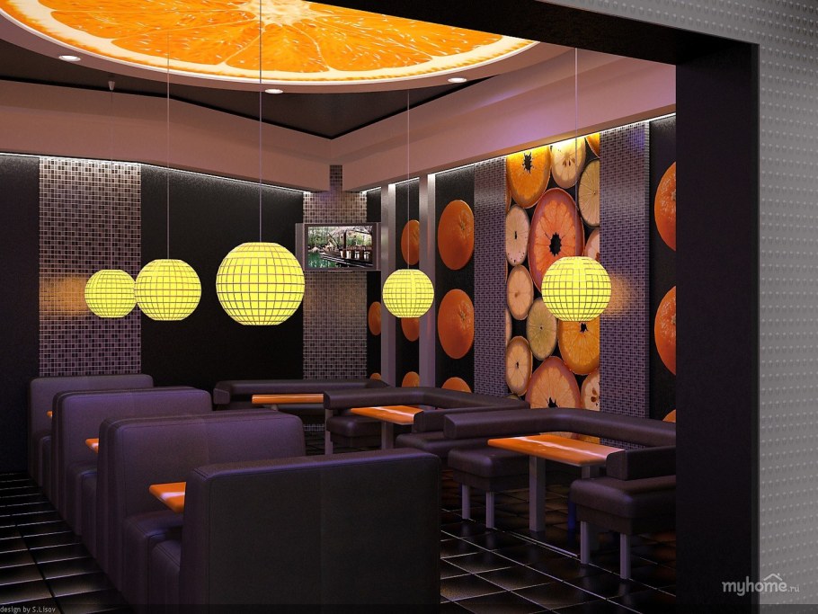 Кафе в оранжевом цвете