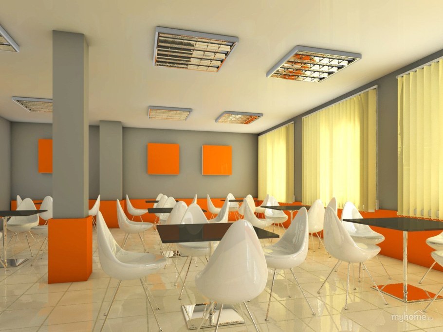 Интерьеры столовой общепита