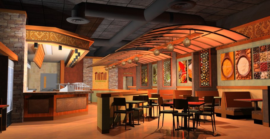 Интерьер 3д кафе пустое