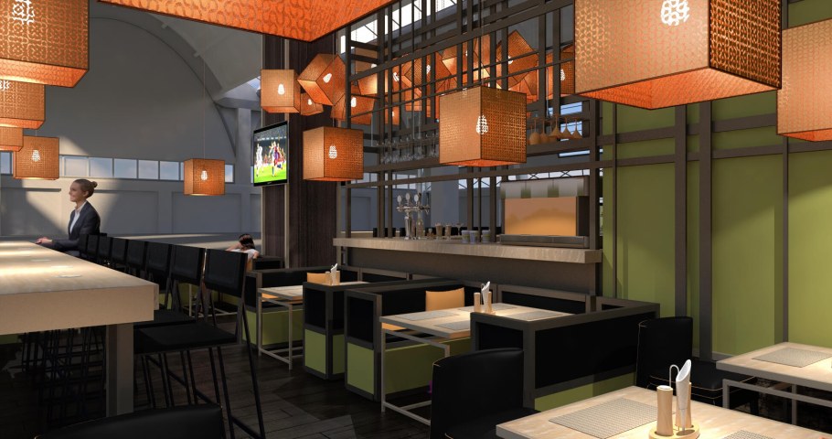 Интерьер кафе быстрого питания