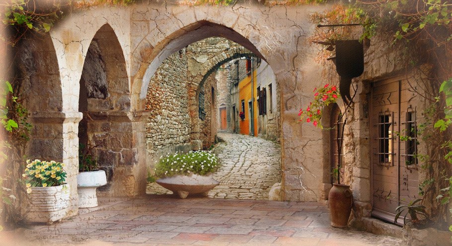 Фотообои комар улочки Италии арка