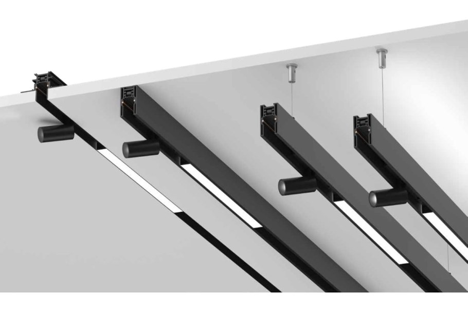 Магнитный шинопровод встраиваемый s48 l3000 w120 h70 mm, черный